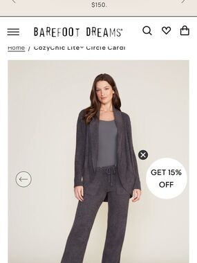 Barefoot Dreams CozyChic Lite Circle Cardigan Open-Front